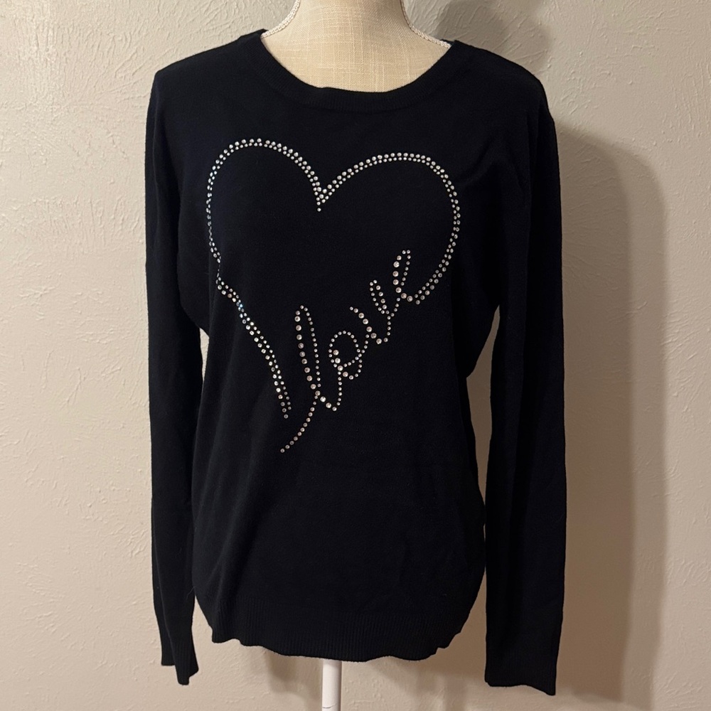 Vila Milano Black Love Heart Women's Top